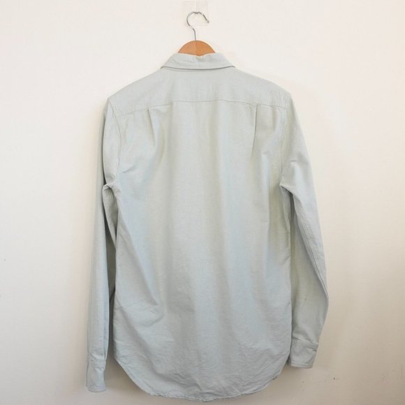 RIVAY Blue Mens Shirt Small Denim Pocket Light Pearl Snap Cabincore Barn USA - Picture 6 of 13